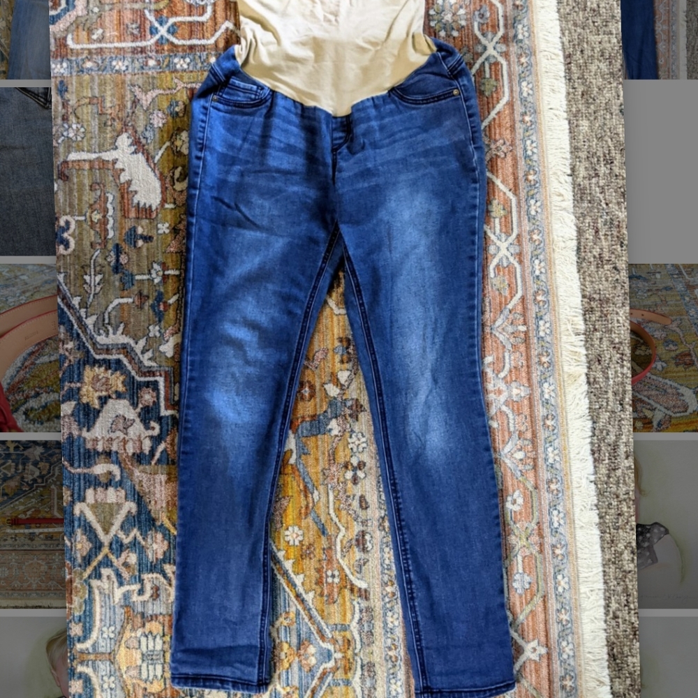 Indigo blue maternity jeans